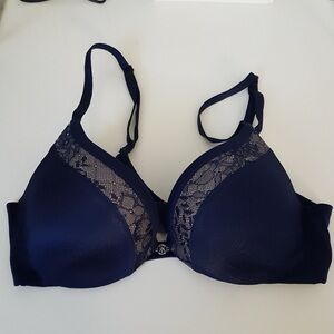 Victorias Secret So Obsessed Push Up Lace Detail Bra Blue Sz 32B